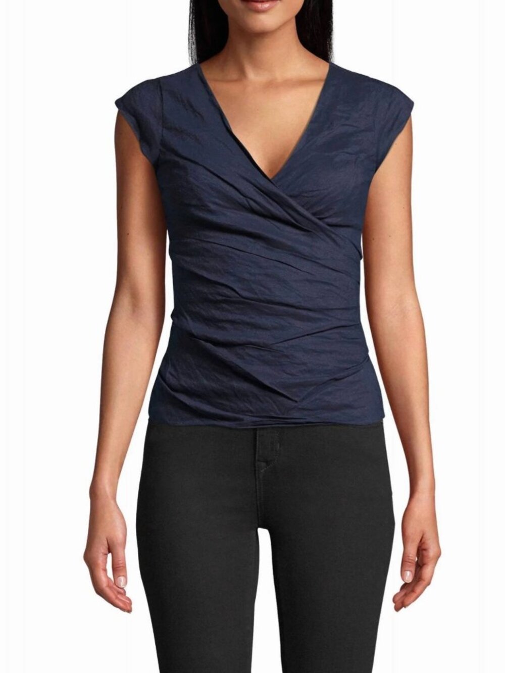 Nicole Miller Collection Metal Logan Top in Slate Blue - NWT